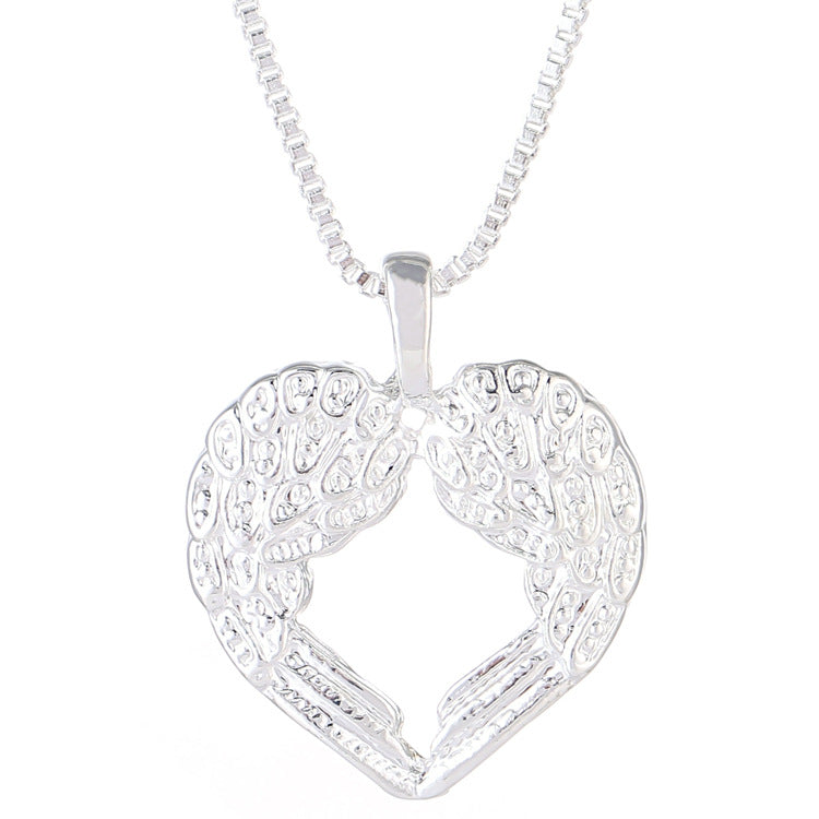 Silver Jewellery Exquisite Fashion Of Angel Wings Love Necklace