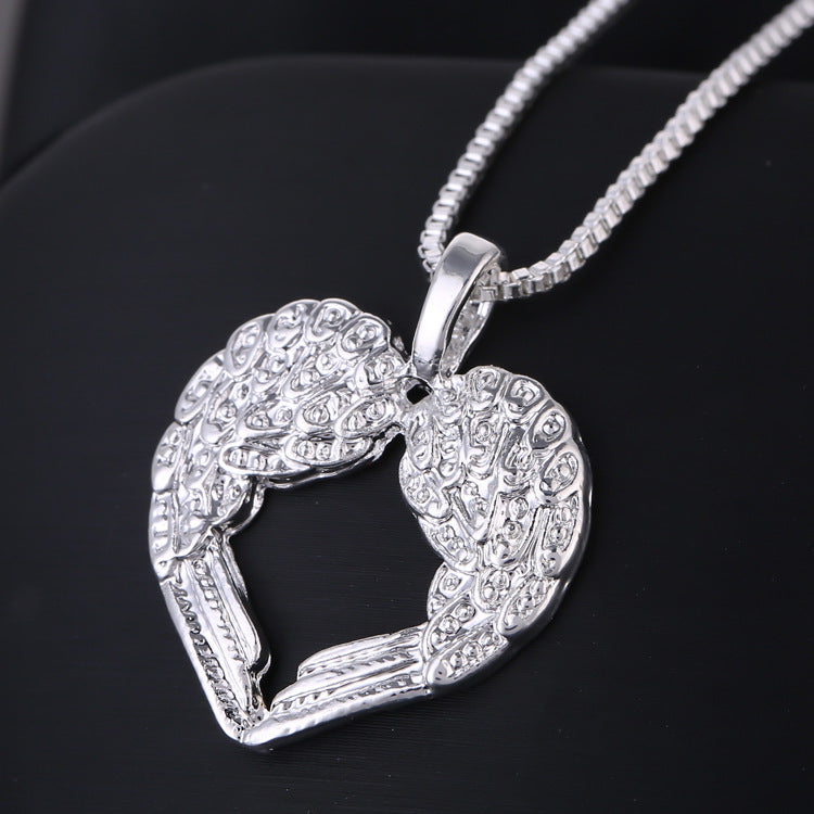 Silver Jewellery Exquisite Fashion Of Angel Wings Love Necklace